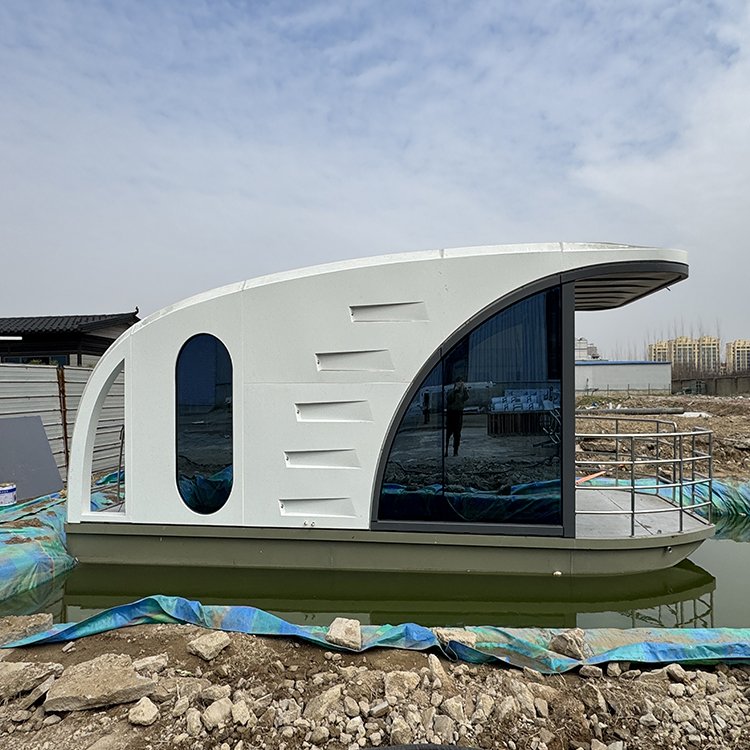 Floating Pontoon Homes Aluminium Pontoon Houseboat Floating Capsule Modular House
