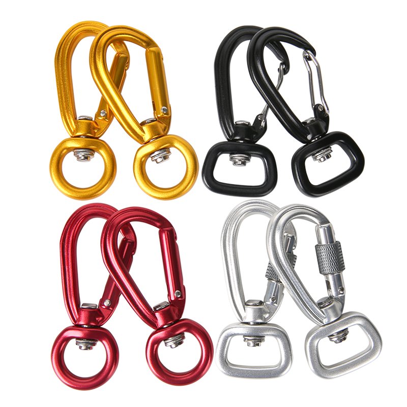 4KN Customized High Quality Self Locking Swivel Aluminum Twist Carabiner for Dog Leash Anodized