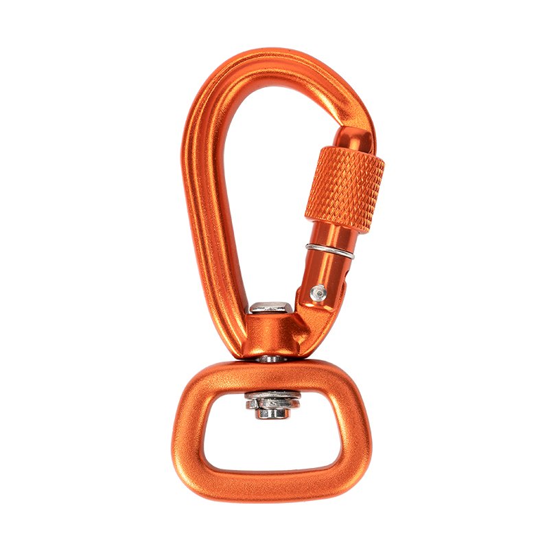 4KN Customized High Quality Self Locking Swivel Aluminum Twist Carabiner for Dog Leash Anodized