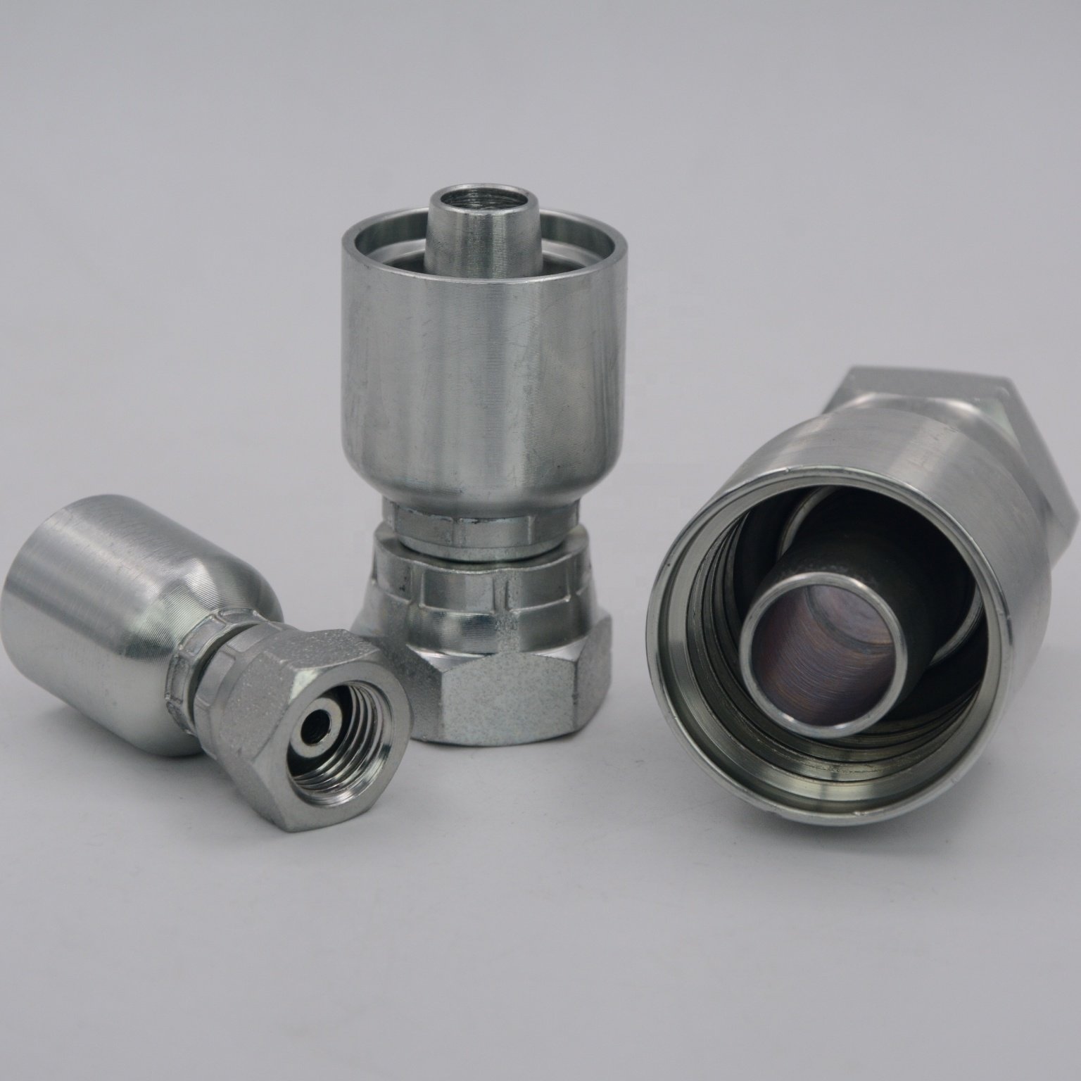 Quick Coupler 1 Piece Hydraulic Bsp Thread Pipe Hose Fittings for Crimping Press
