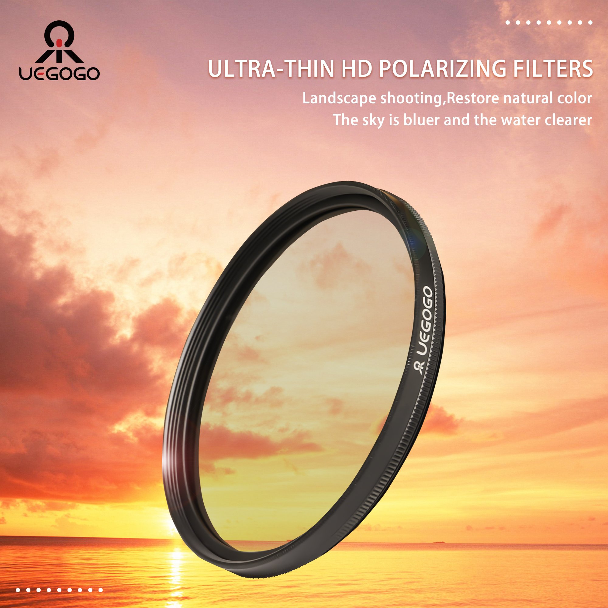 UEGOGO Polarizer Filter Ultra-slim Glass Circular Polarizer Camera Lens Filter