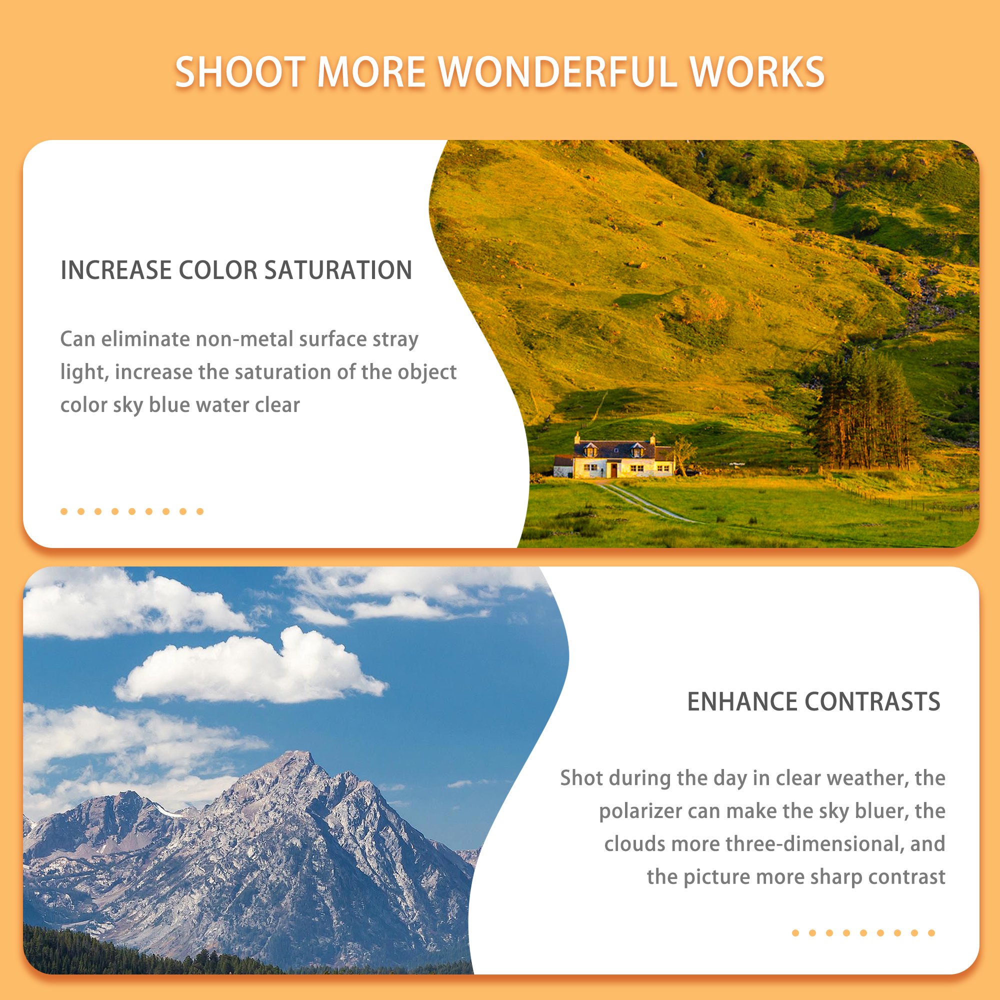 UEGOGO Polarizer Filter Ultra-slim Glass Circular Polarizer Camera Lens Filter