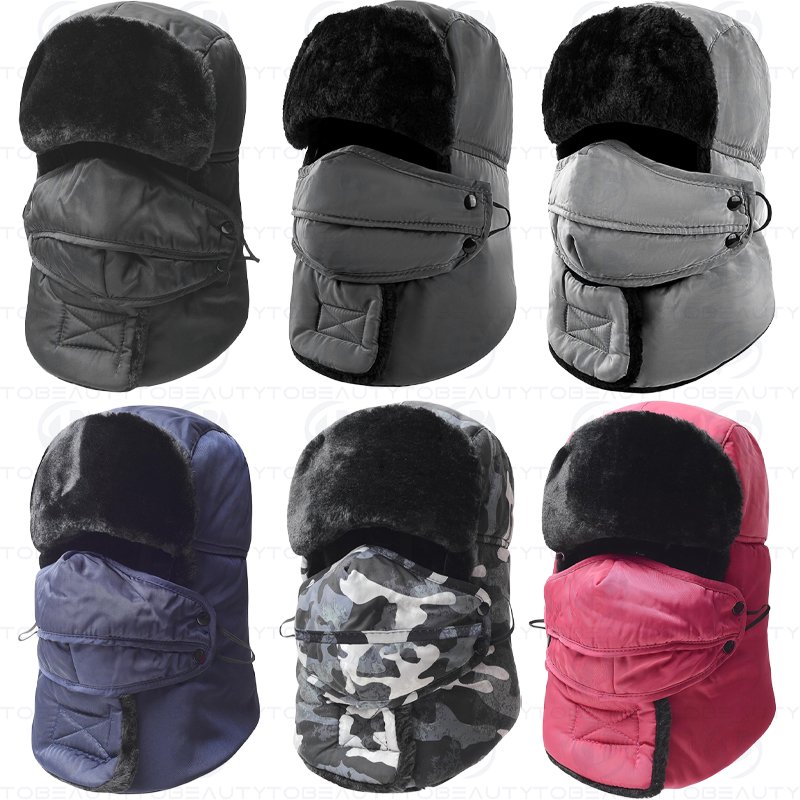 Wholesale Fur Winter Cold Weather Windproof Waterproof Trapper Trooper Hat Aviator Knitted Russian Hat