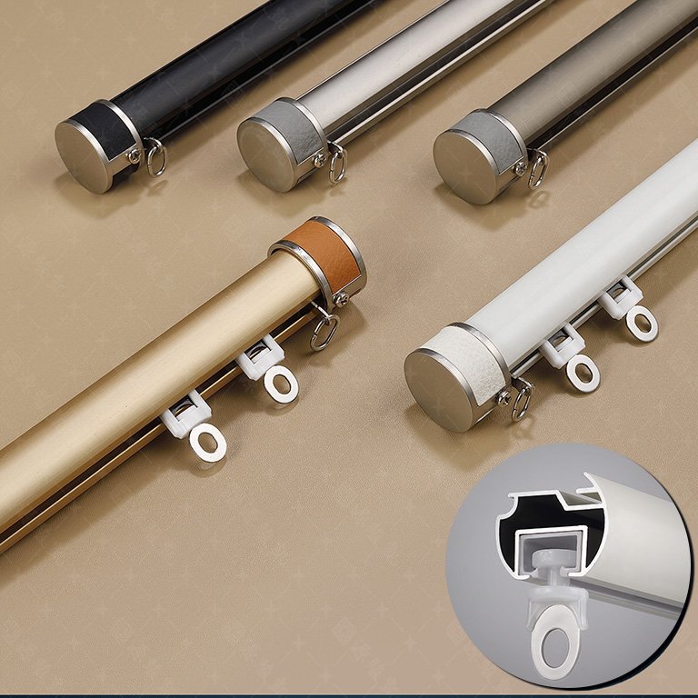 High Quality Heavy-Duty 5m Wall-Mounted Sliding Curtain Rail Round Metal Curtain Track Rail Curtain Poles & Accessories