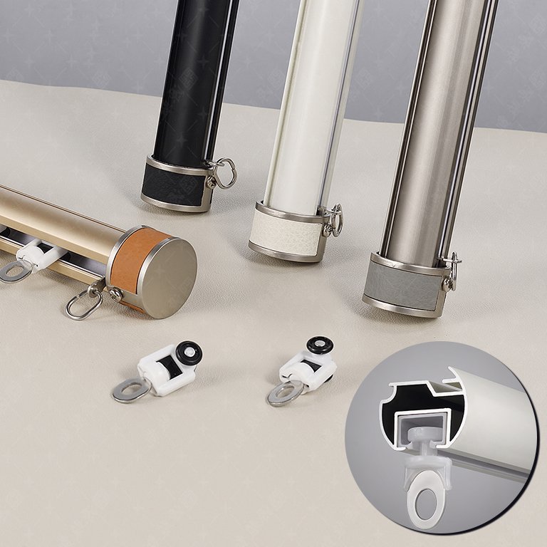 High Quality Heavy-Duty 5m Wall-Mounted Sliding Curtain Rail Round Metal Curtain Track Rail Curtain Poles & Accessories