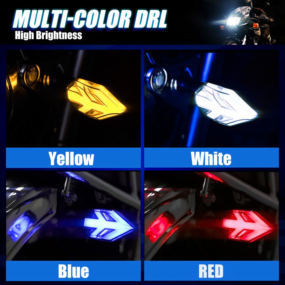 MOTOLED Motorcycle Blinker Turn Signal Indicator Blue White Yellow Red Light for Electric Scooter Motorbike