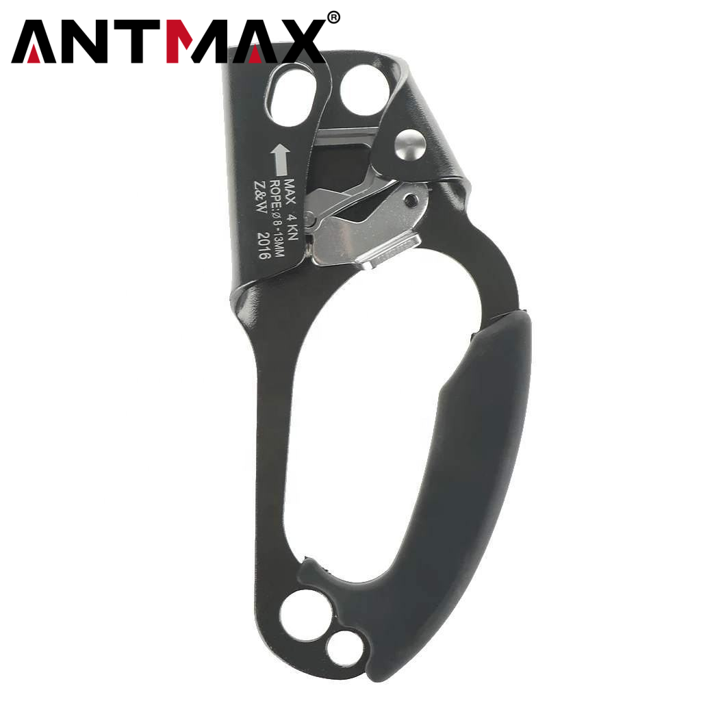 ANTMAX Alloy Mountaineering Rock Rappelling Gear Equipment Right Hand Climbing Hand Ascender for Arborist Tree Climber Rigging