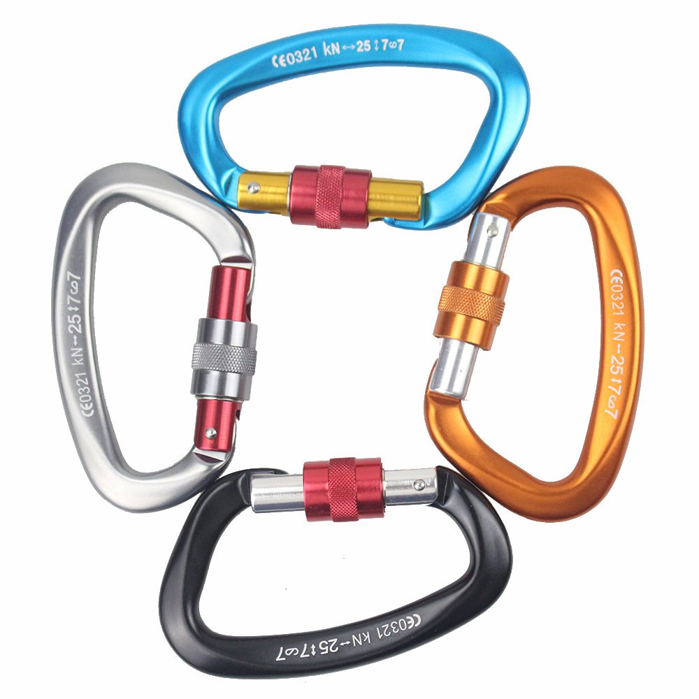 Wholesale Outdoor Climbing 25KN Aviation Aluminum Alloy Carabiner Clip Safety Lock for Climbing