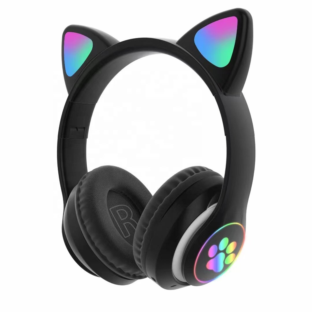 Cute Cat Ear Wireless Earphones LED Flash TWS Sports Aviation DJ Mobile Phone Travel Accessories JL Chipset Girls Gaming Helmet
