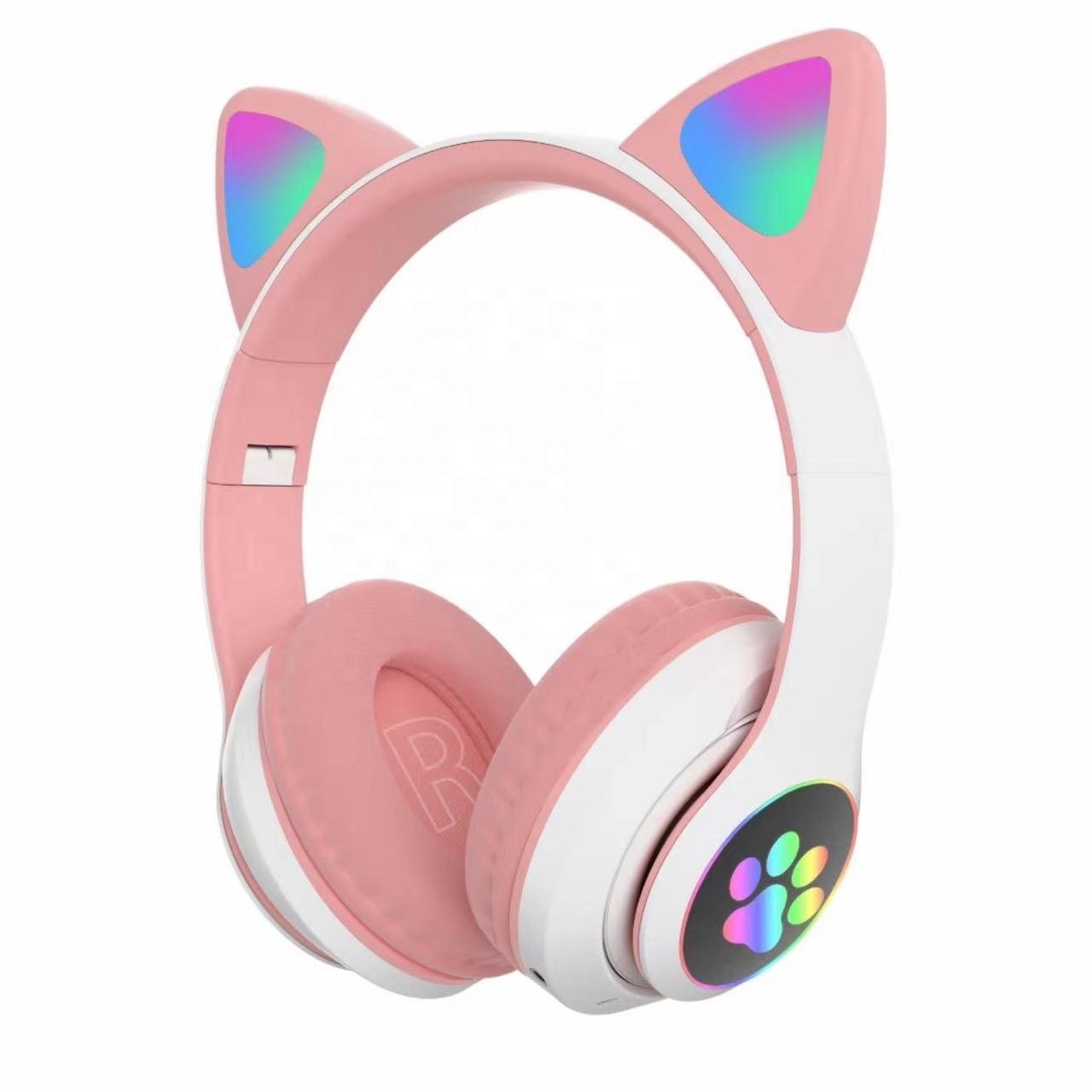 Cute Cat Ear Wireless Earphones LED Flash TWS Sports Aviation DJ Mobile Phone Travel Accessories JL Chipset Girls Gaming Helmet