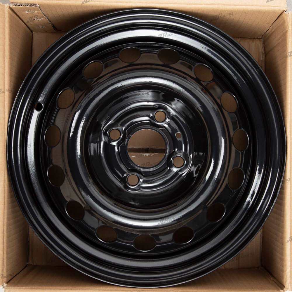 JZ 14 Inch Set of 4 New 14"x5.5" for 2006-2017 Hyundai Accent Black Steel Wheel-Direct Fit OEM Design Replacement Rim