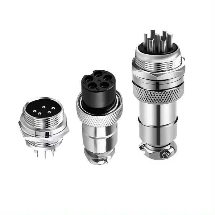 Metal Aviation Plug GX12 Waterproof Electrical Gx12 4pin Cable Mount Male Female Aviation Connector