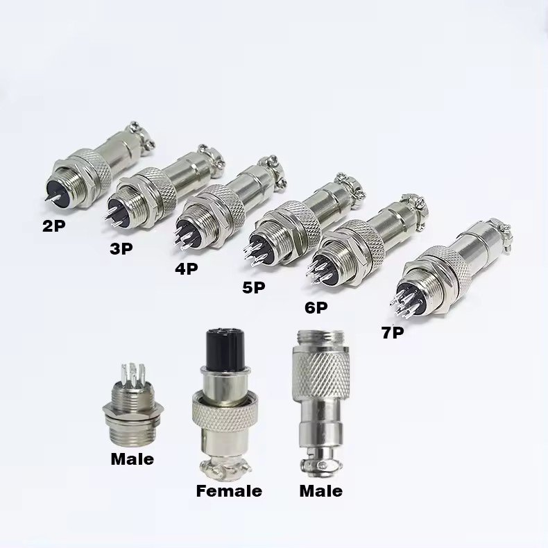 Metal Aviation Plug GX12 Waterproof Electrical Gx12 4pin Cable Mount Male Female Aviation Connector