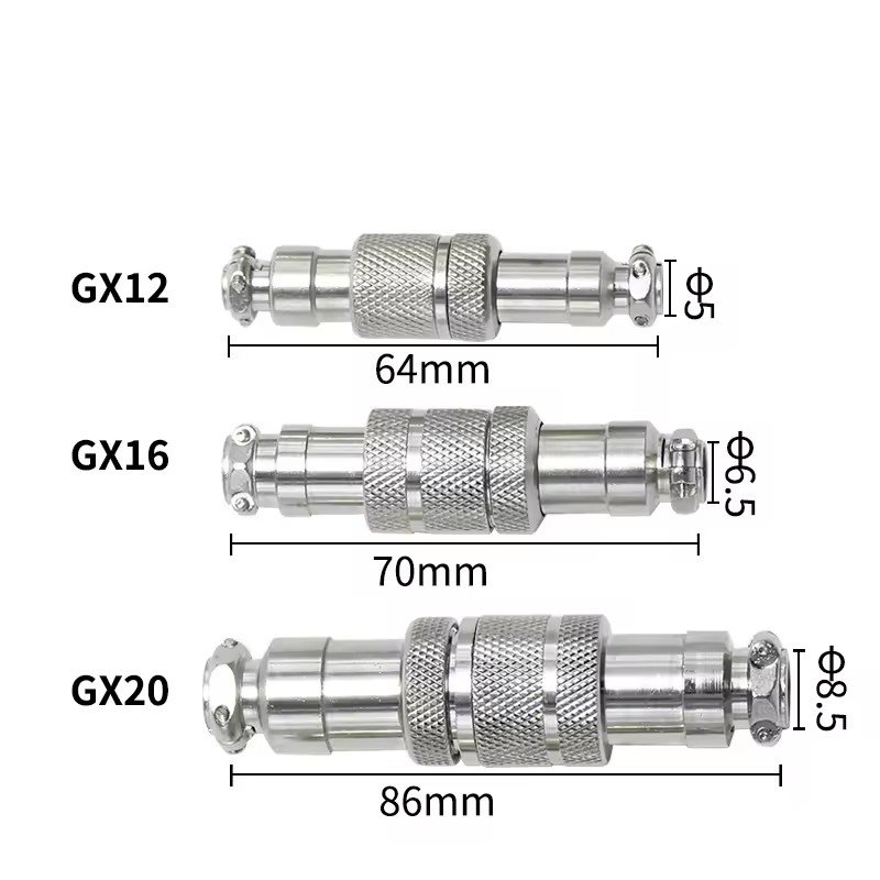 Metal Aviation Plug GX12 Waterproof Electrical Gx12 4pin Cable Mount Male Female Aviation Connector