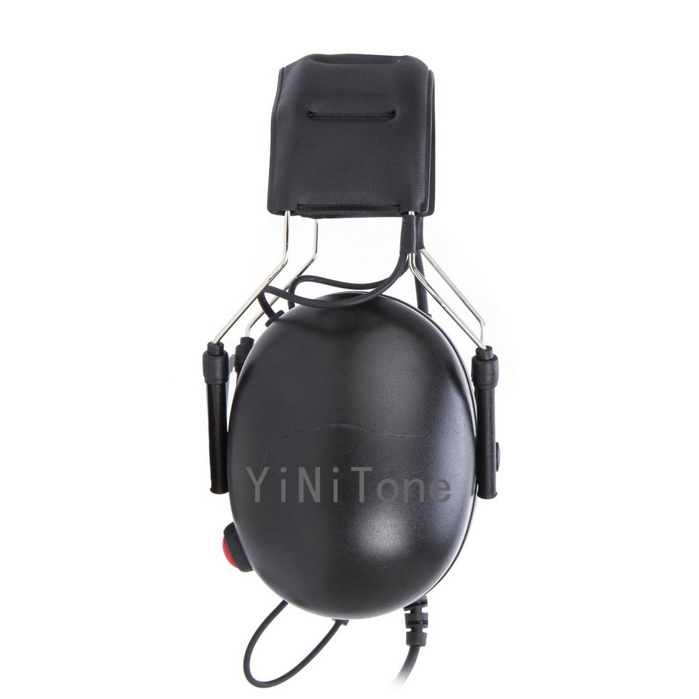YiNiTone 7.1mm NATO Black Tactical Pilot Headset Aviation Headset Earpiece Microphone for Two Way Radio Walkie Talkie Earphone