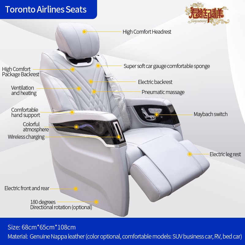 Aviation Seat Car Seat Benz Vito V220 V250d V300 Sprinter V-class Upgrade Adjustable Electric Ventilation Luxury Car Vip Seats