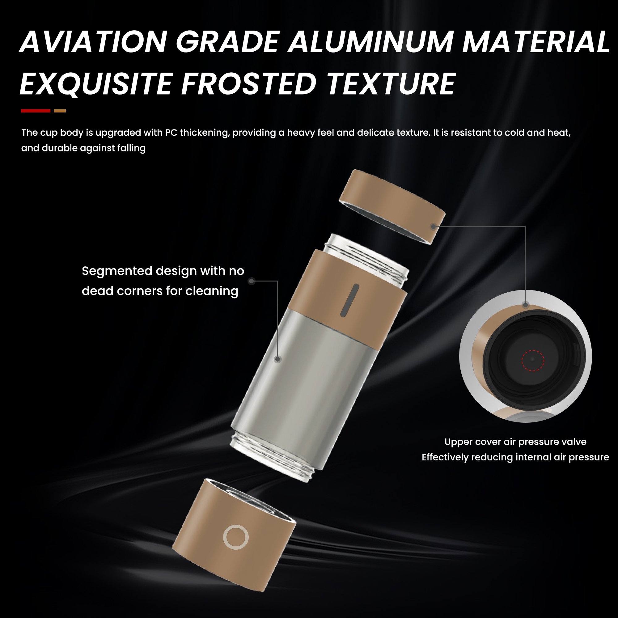 Hydrogen Rich Water Bottle Hydrogen Water Generator Inhaler with Higher Hydrogen Concentration 4000ppb+