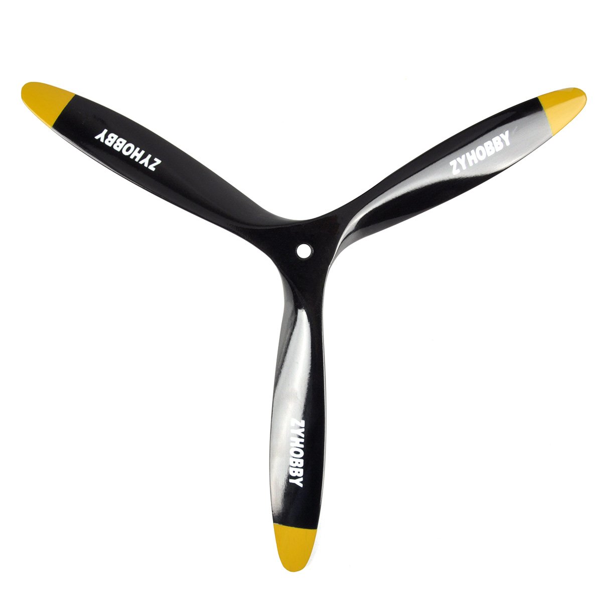 ZYHOBBY 12-18 Inch 3 Blade Electric Power Tractor Propeller for RC Fixed Wing Plane Airplane Beech Wood Props Black+Yellow