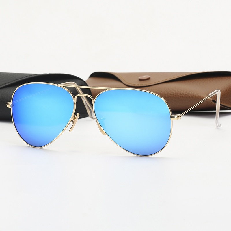 Fashion Luxury Pilot Aviation Eyewear Metal Alloy Frame UV400 Glass Lenses Men Shades Sunglasses for Christmas Gifts