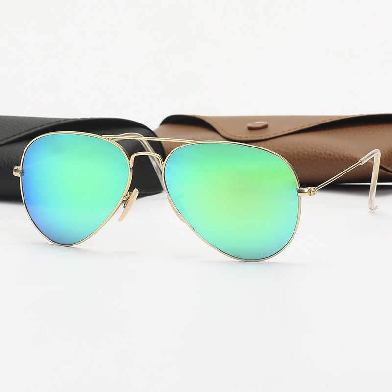 Fashion Luxury Pilot Aviation Eyewear Metal Alloy Frame UV400 Glass Lenses Men Shades Sunglasses for Christmas Gifts