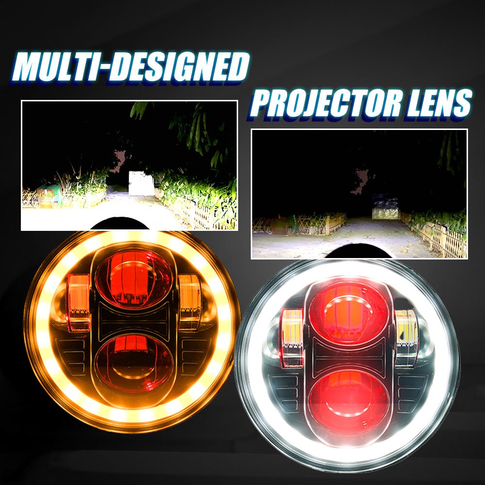MOTOLED Motorcycle Headlight Assembly 5.75 Inch Round Classic Projector Lens for Gn125 Cg125 Ct100 Led Accessories