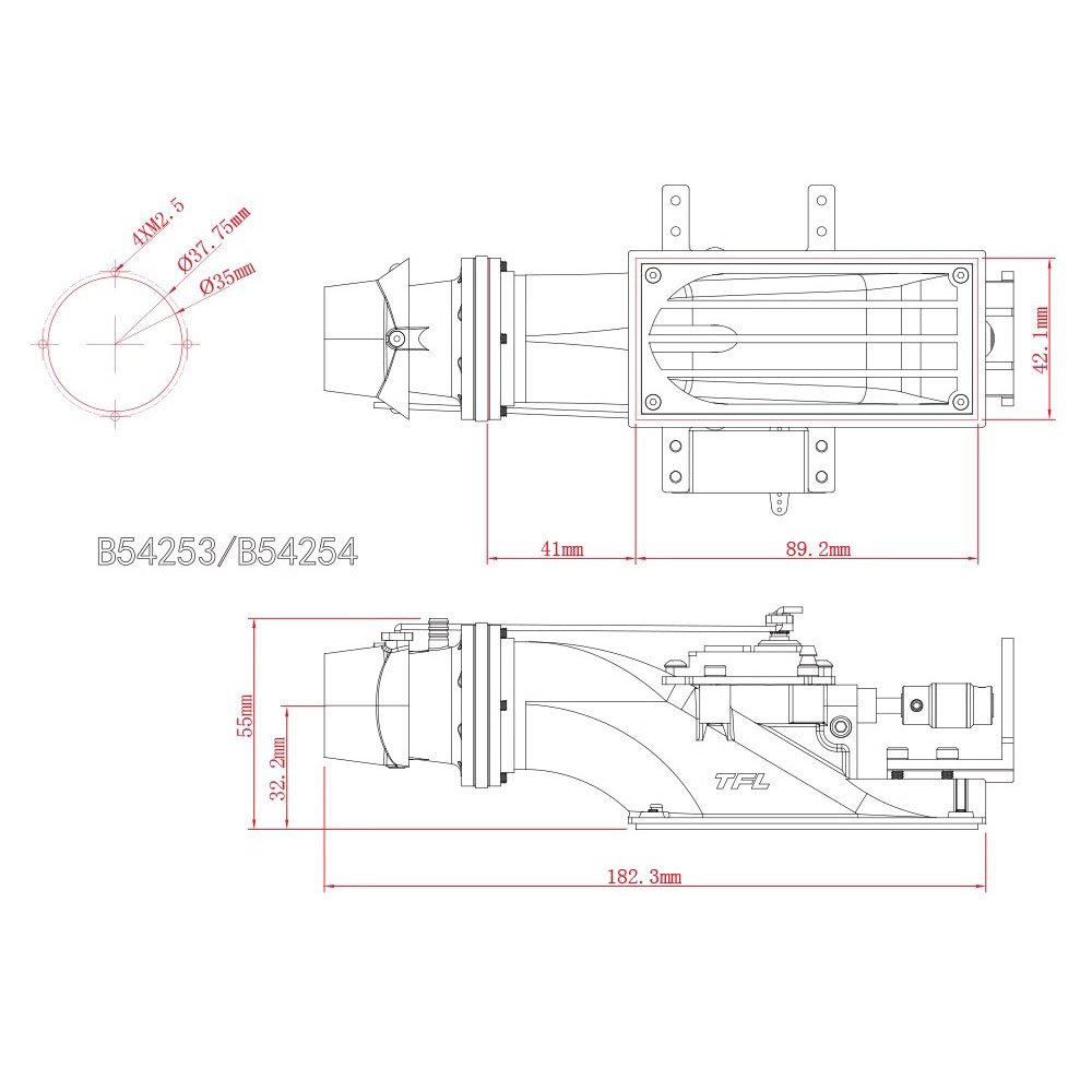 TFL Water Jet Propeller Jet Pump Water Jet Drive Boat Remote Control Ship Model Refit Nozzle