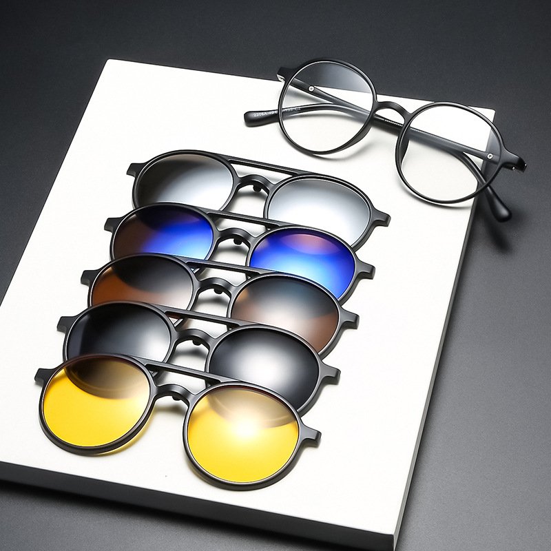 KINGSEVEN Glasses Men Aluminum Round Sun Glasses for Men Polarized Vintage Eyewear Accessories Driving Retro Glasses Women 7576