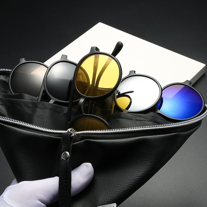 KINGSEVEN Glasses Men Aluminum Round Sun Glasses for Men Polarized Vintage Eyewear Accessories Driving Retro Glasses Women 7576
