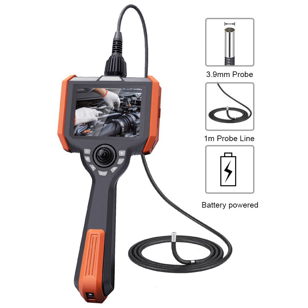 VSNDT 4 mm Endoscope Camera Portable 1m Aviation Fixed Wing Borescope Camera 1080P 5.0 Inch Screen 4k Endoscope Camera ODM