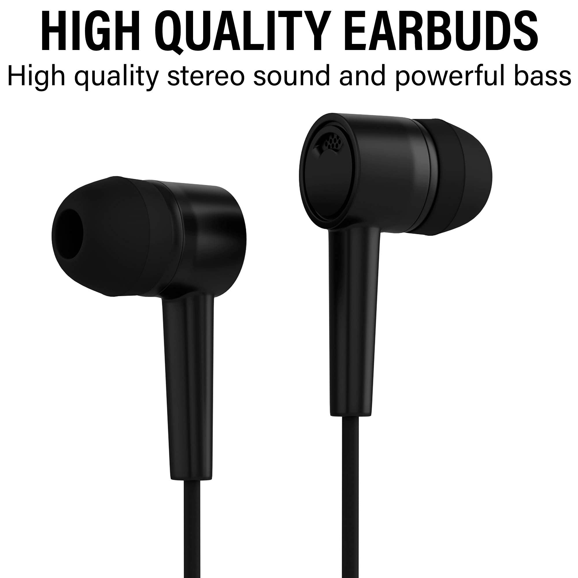 3.5mm Jack Ear Buds 1.2m Colorful In-ear Earphones With Microphone Noise Isolation Corded for Mobile Accessories