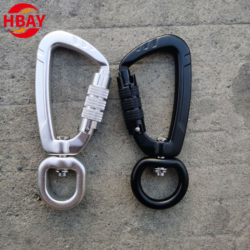 ANYUE 5KN Aluminum Dog Leash Swivel Carabiner Custom Logo Plain Finish Accessory for Dog Straps