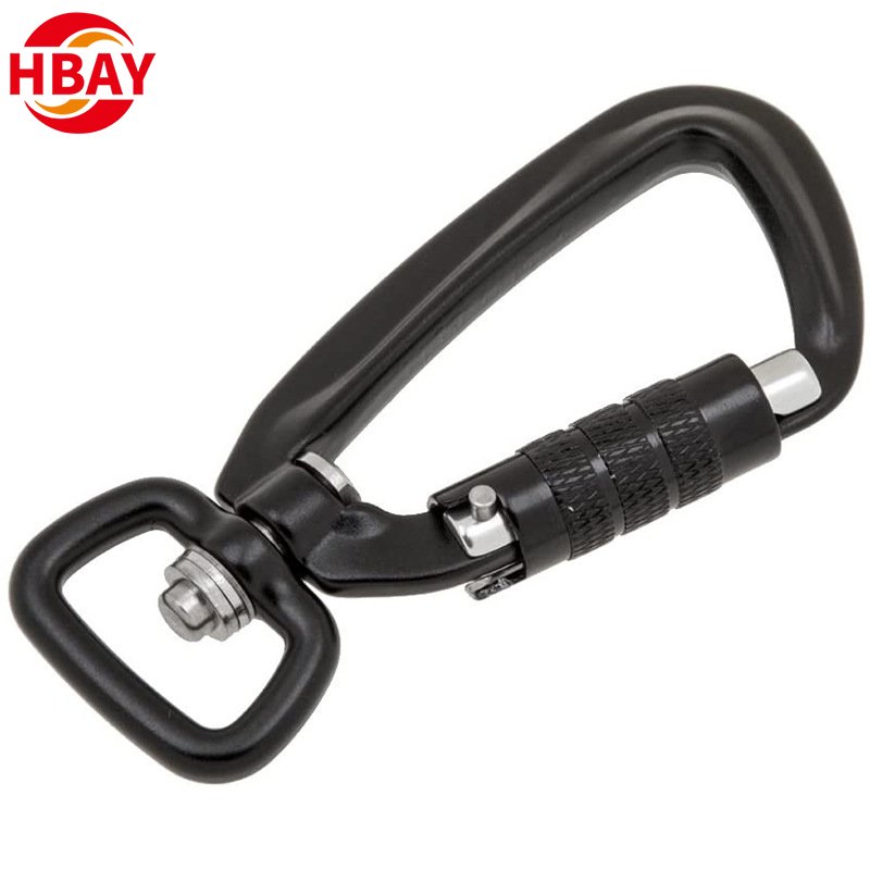 ANYUE 5KN Aluminum Dog Leash Swivel Carabiner Custom Logo Plain Finish Accessory for Dog Straps