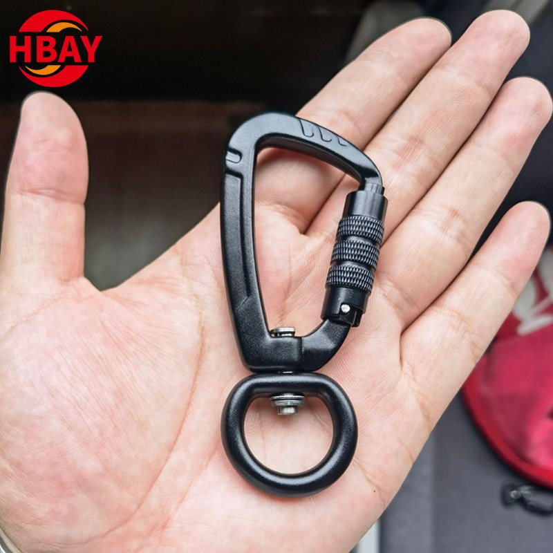 ANYUE 5KN Aluminum Dog Leash Swivel Carabiner Custom Logo Plain Finish Accessory for Dog Straps
