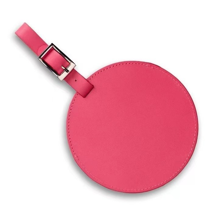 Manufacture Wholesale round PU luggage tag portable luggage tag tourist luggage accessories aircraft boarding pass for travel