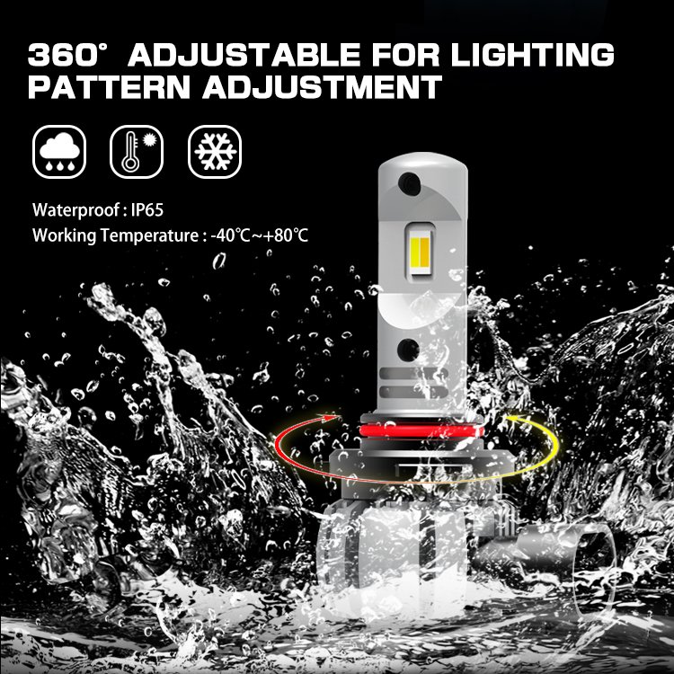Gview Factory Custom GA7035 Fanless Auto Led Fog Lights Car Led Bulbs Double Color 9005 9006 Led Headlight Bulbs for Car Parts