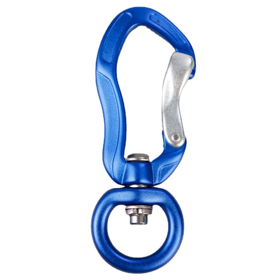 Healthcare Use 7075 Aluminum Swivel Carabiner Metal Snap Hook Pet Dog Leash Harness Accessory