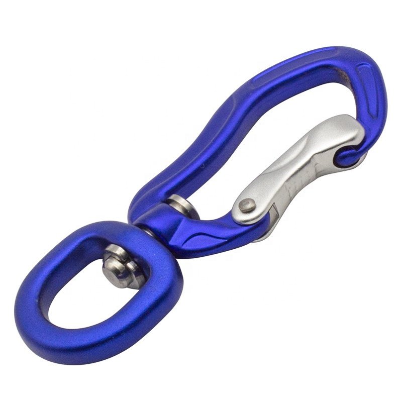 Healthcare Use 7075 Aluminum Swivel Carabiner Metal Snap Hook Pet Dog Leash Harness Accessory