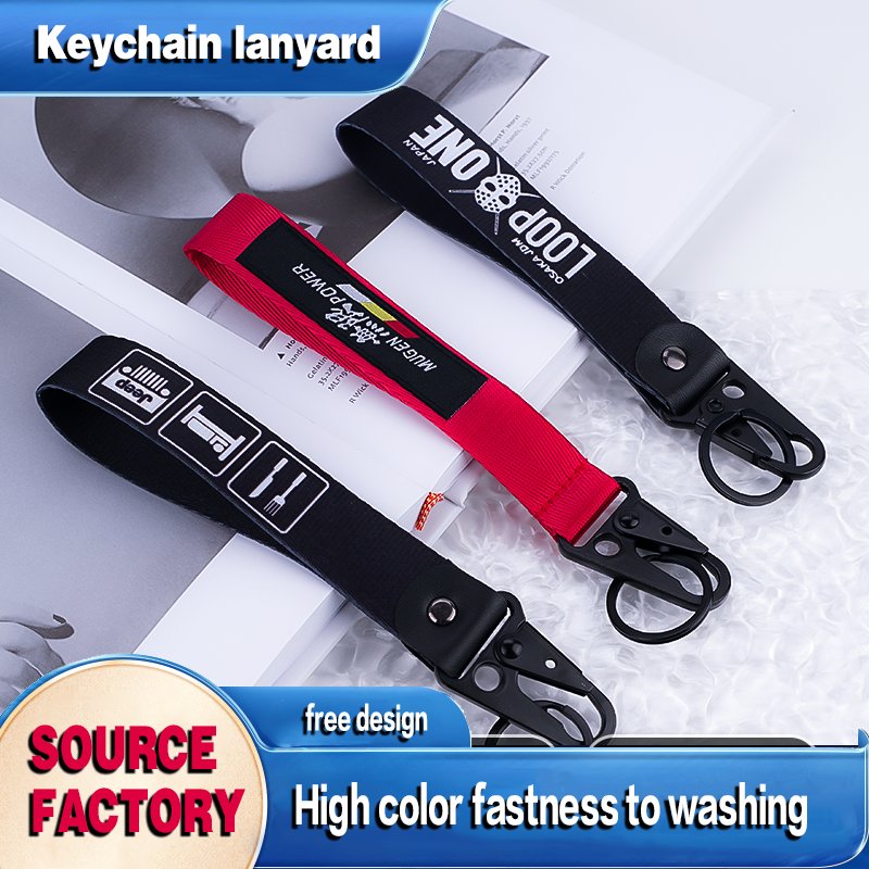 Customized Motorcycle Key Lanyard Fabric Stitching Lanyard Zinc Alloy Moto Car Keyring Airplane Custom Lanyard Keychain