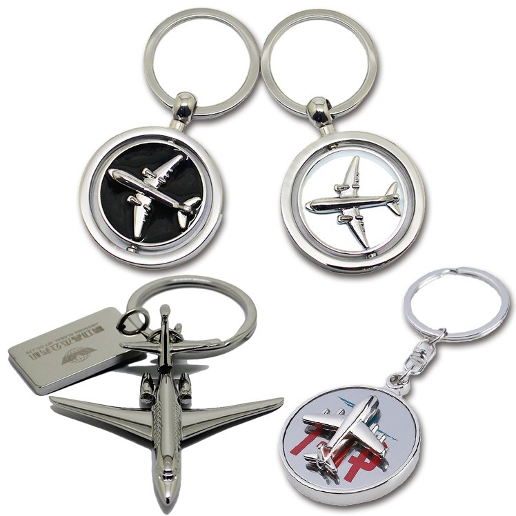 Wholesale Personalize Custom Logo Metal 3D Souvenir Gift Mini Aviation Plane Accessories Key Chain Aircraft Airplane Keychain