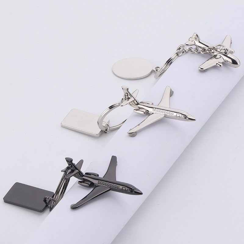 Wholesale Personalize Custom Logo Metal 3D Souvenir Gift Mini Aviation Plane Accessories Key Chain Aircraft Airplane Keychain