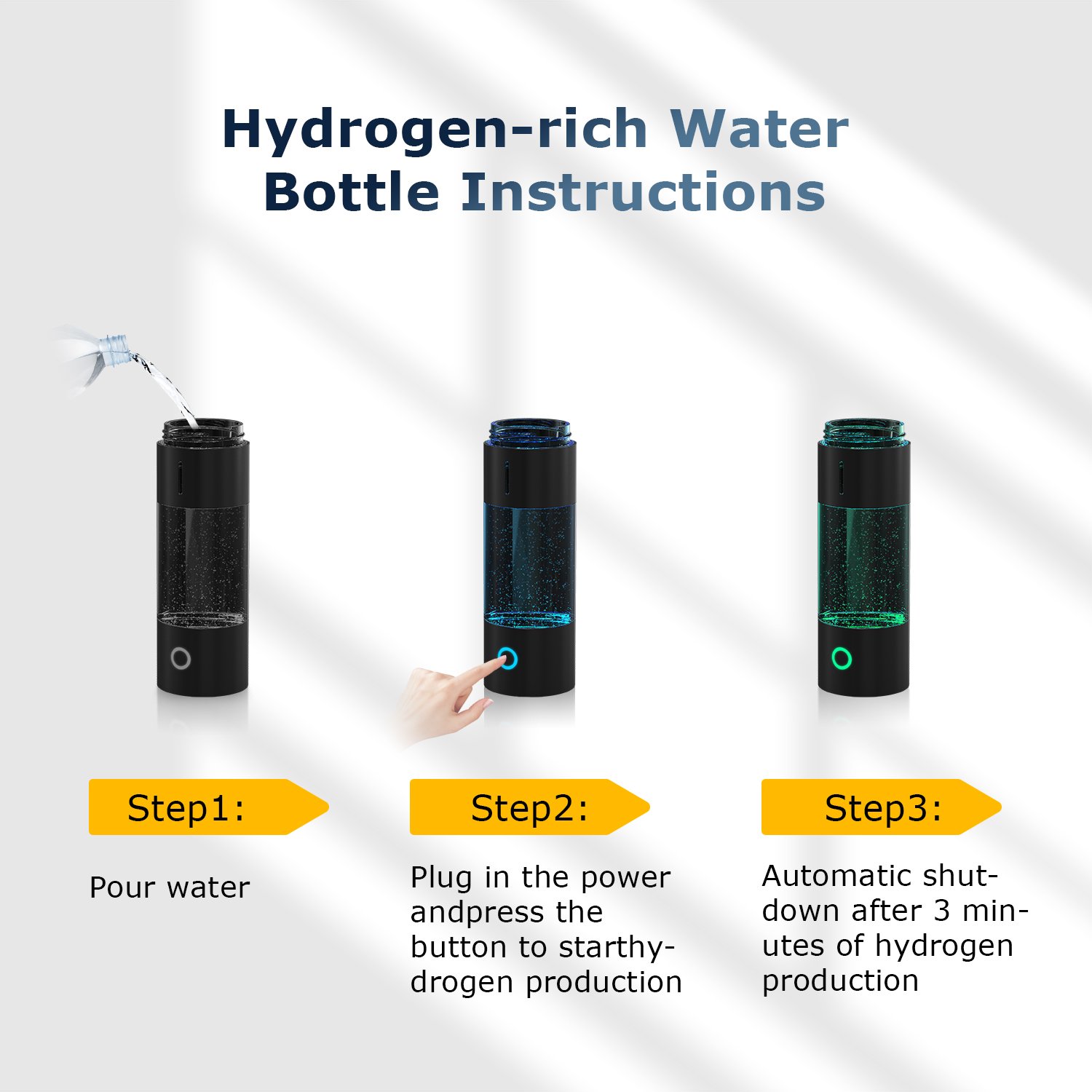 SPE Factory Wholesale Portable Electric Hydrogen Water Bottle High Hydrogen Content Generator for Household RV Use Chargeable