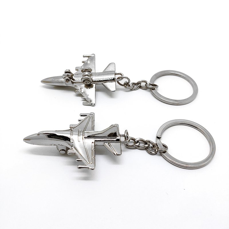 Wholesale Manufacture Custom Aviation Theme Air Aircraft Mode Warplane Key Chain Accessories 3D Metal Fighter Airplane Keychain