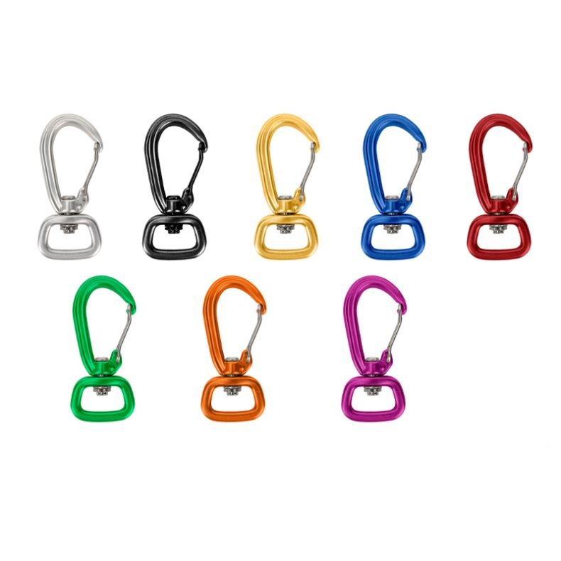 Wholesale Small Size 4kn Aluminum Swivel Snap Hook Keychain Wire Carabiner Clip