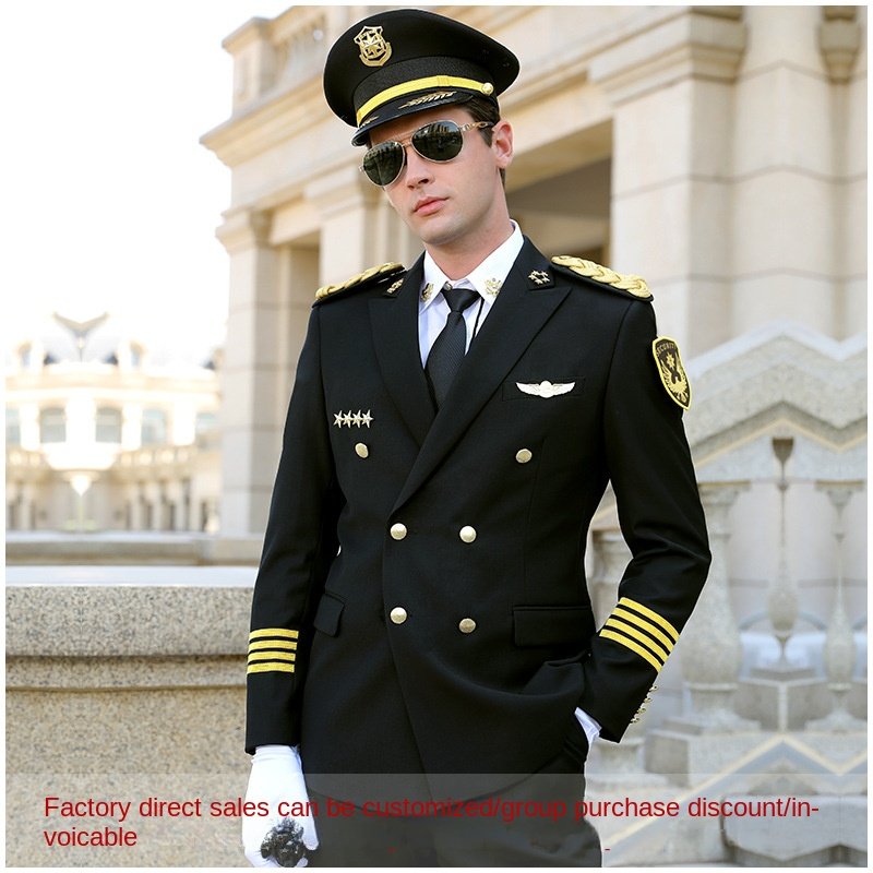 Aviation Captain Male pilot Uniform Spring and Autumn Property Etiquette Security Jacket