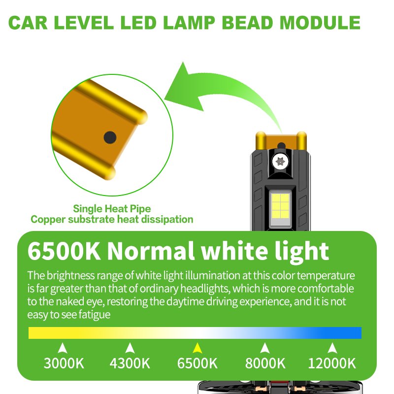 YUFING YUFING New Arrival 100W 12-24V 9500Lm 75W Aviation Aluminum Csp 4575 Auto Accessories H1 Led Headlight Bulb