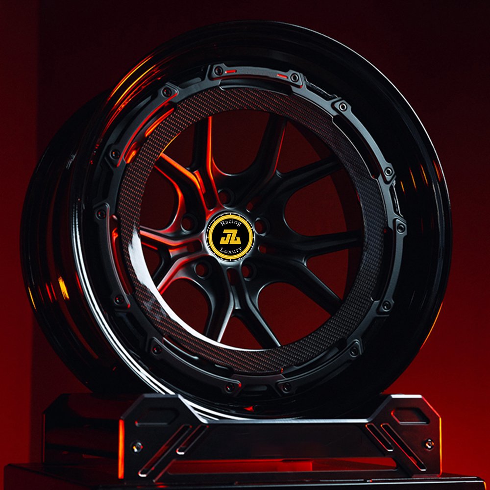 JZ Custom 3pc 17-26inch 5x114.3 5x112 5x120 Deep Lip Carborn Fiber Passenger Car Forged Rims for 296 GTB F430 Urus Huracan M3 M4