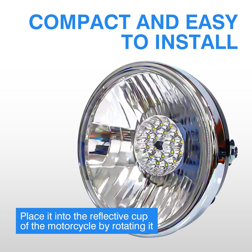 MOTOLED Cheap DC12V 45W 4500LM 15 Lamp Blue Daytime Running Light Hi/Lo Beam LED Light for Motorcycle