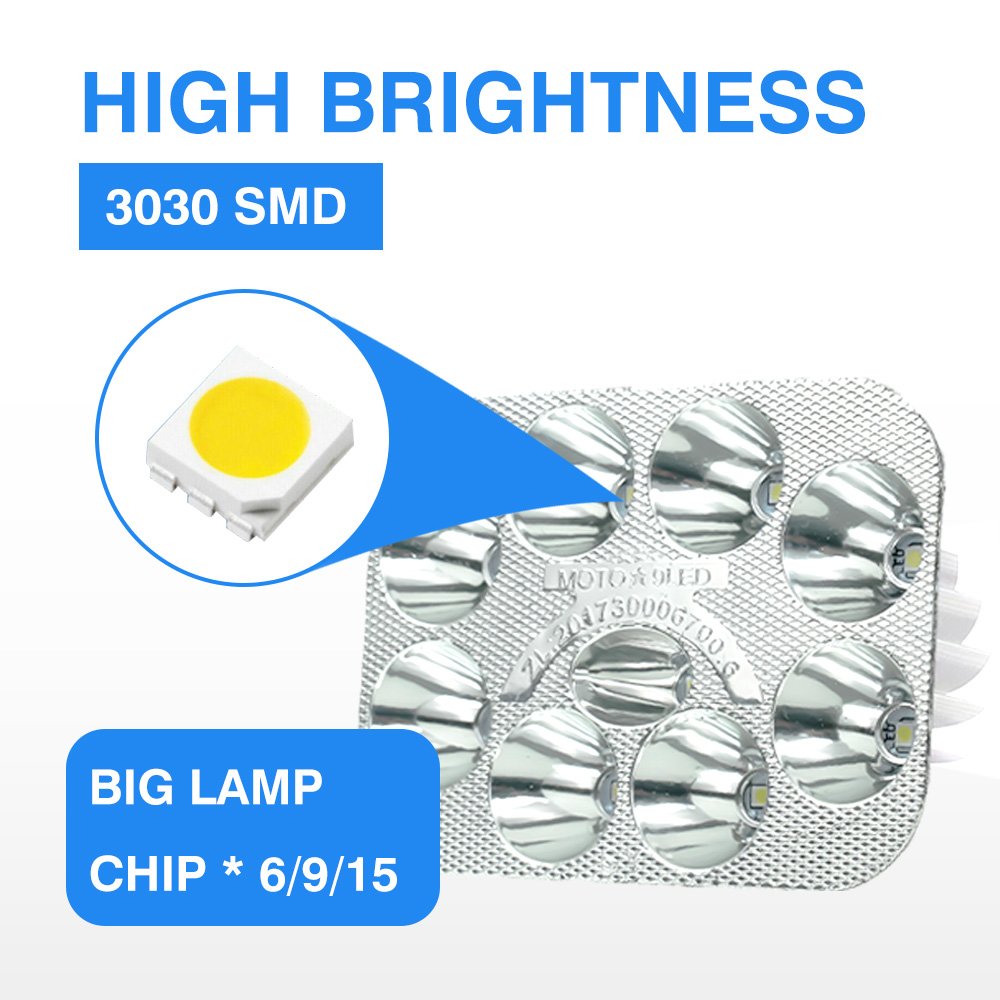 MOTOLED Cheap DC12V 45W 4500LM 15 Lamp Blue Daytime Running Light Hi/Lo Beam LED Light for Motorcycle