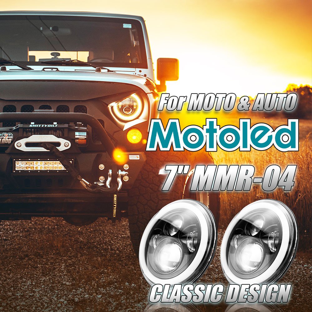 MOTOLED 7 Inch Motorcycle Headlight Projector Lens DRL Projector Lens for Bajaj Boxer BJ100