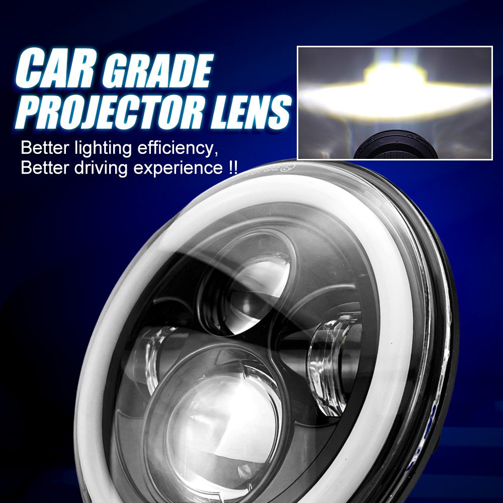 MOTOLED 7 Inch Motorcycle Headlight Projector Lens DRL Projector Lens for Bajaj Boxer BJ100